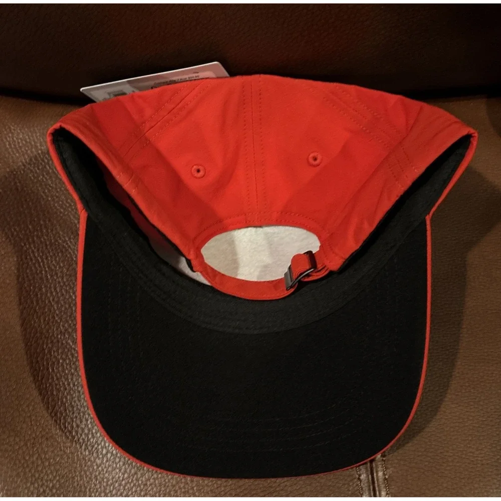Maxfli Tech Cap Red Golf Hat Strap Back One Size Fits Most